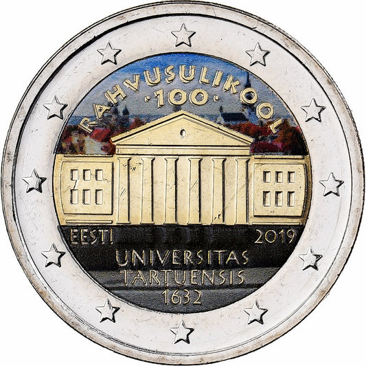 tierra del este, 
  
  2 euros, 
  
  Universidad Tartuensis de Estonia