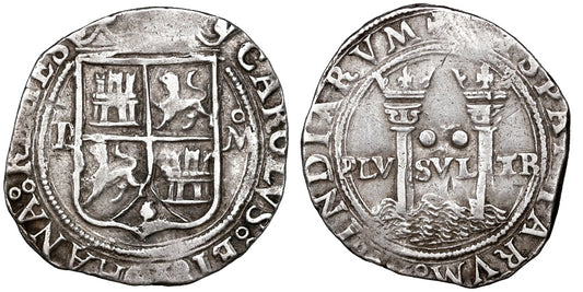 CARLOS Y JUANA 2 REALES 1548-1556 MEXICO L SOBRE O