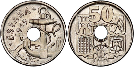ESTADO ESPAÑOL 50 CENTIMOS 1949*54